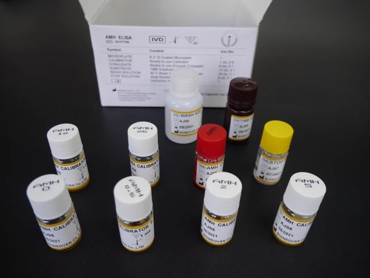 Serum plazma için AMH ELISA test kiti 2-3 saat Deneme süresi 2-8.C Depolama sıcaklığı