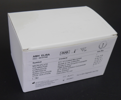 Serum plazma için AMH ELISA test kiti 2-3 saat Deneme süresi 2-8.C Depolama sıcaklığı