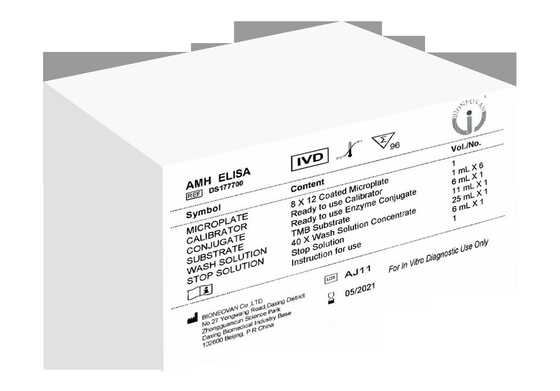 AMH ELISA Test Kits 3 Saat 18 Ay CE ISO13485 ile raf ömrü