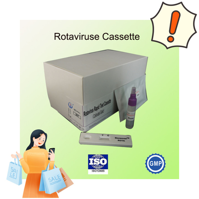 IVD Rotavirus Hızlı Kaseti Kolloidal Altın Hastane Tanısı için Hızlı Test 2-30C 24 Aylık Kalıcılık