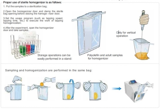 Paddle Sterilize Homogenizer Paddle Blender Büyük LCD
