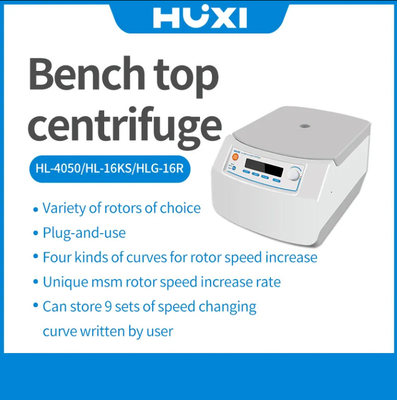 HUXI Merkezci Laboratuvar Merkezci 50ml / 15ml / 10ml Bench Top Laboratuvar Düşük Hızlı Merkezci