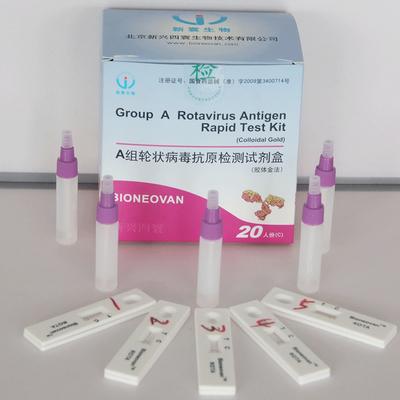20 Adet Rotavirüs Test Kiti Kolloidal Altın Hızlı Test Dışkı Örneği